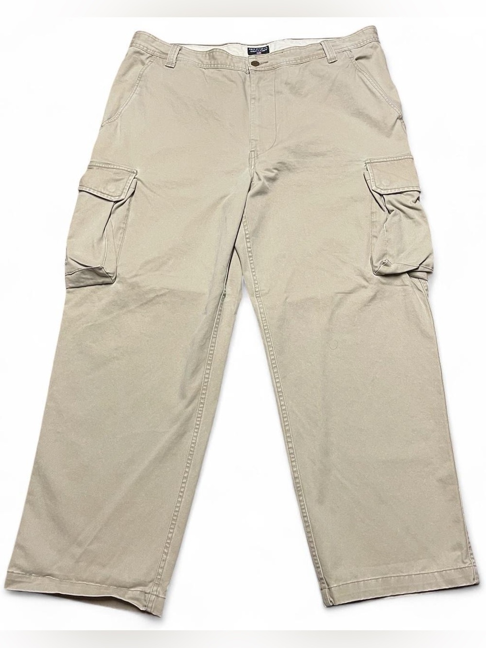 Vintage Polo Jeans Co Ralph Lauren Cargo Pants Men 40x30 Khaki Baggy Wide Leg